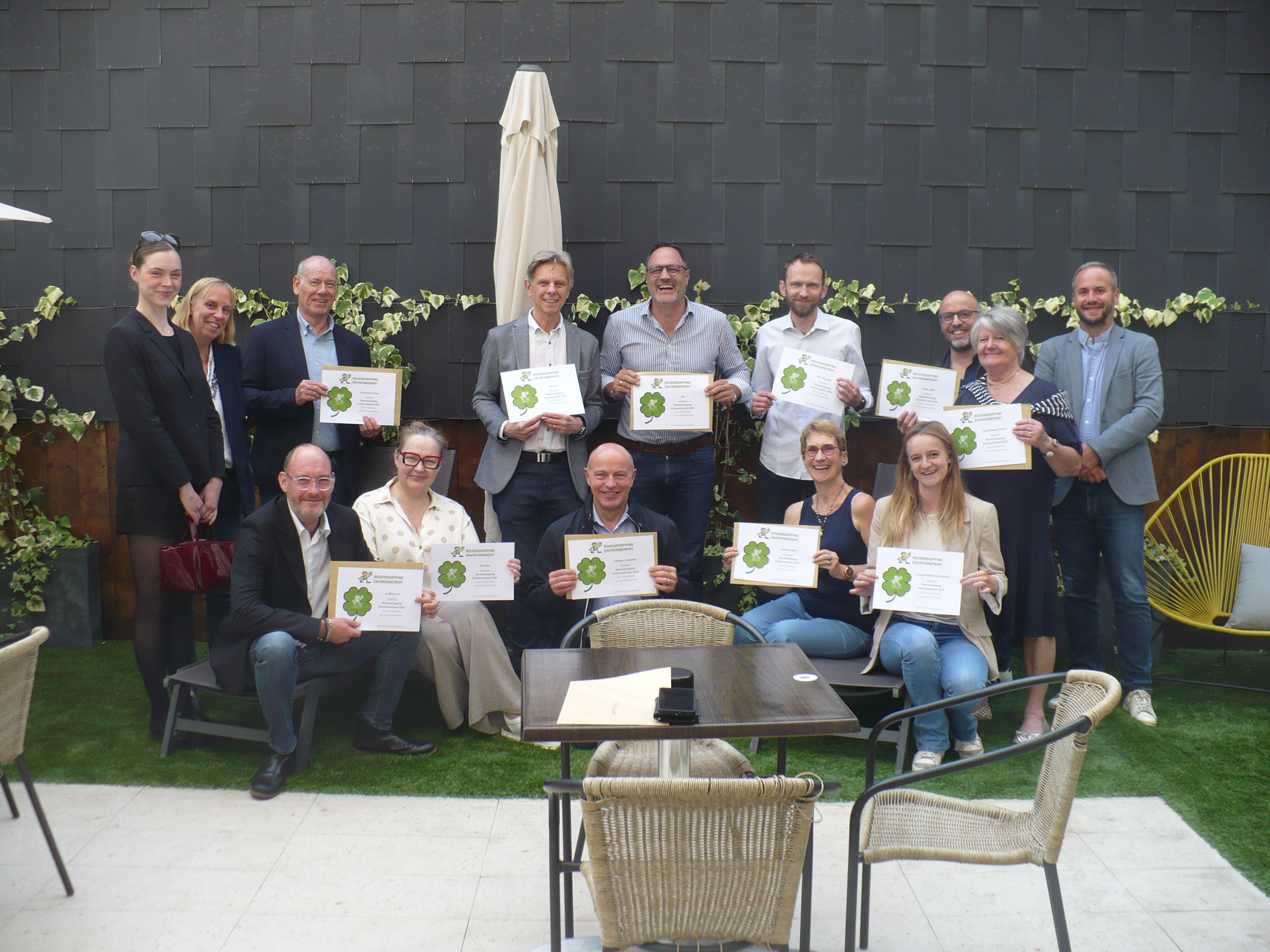 Remise des labels Rouenshopping Environnement aux premiers labellisés