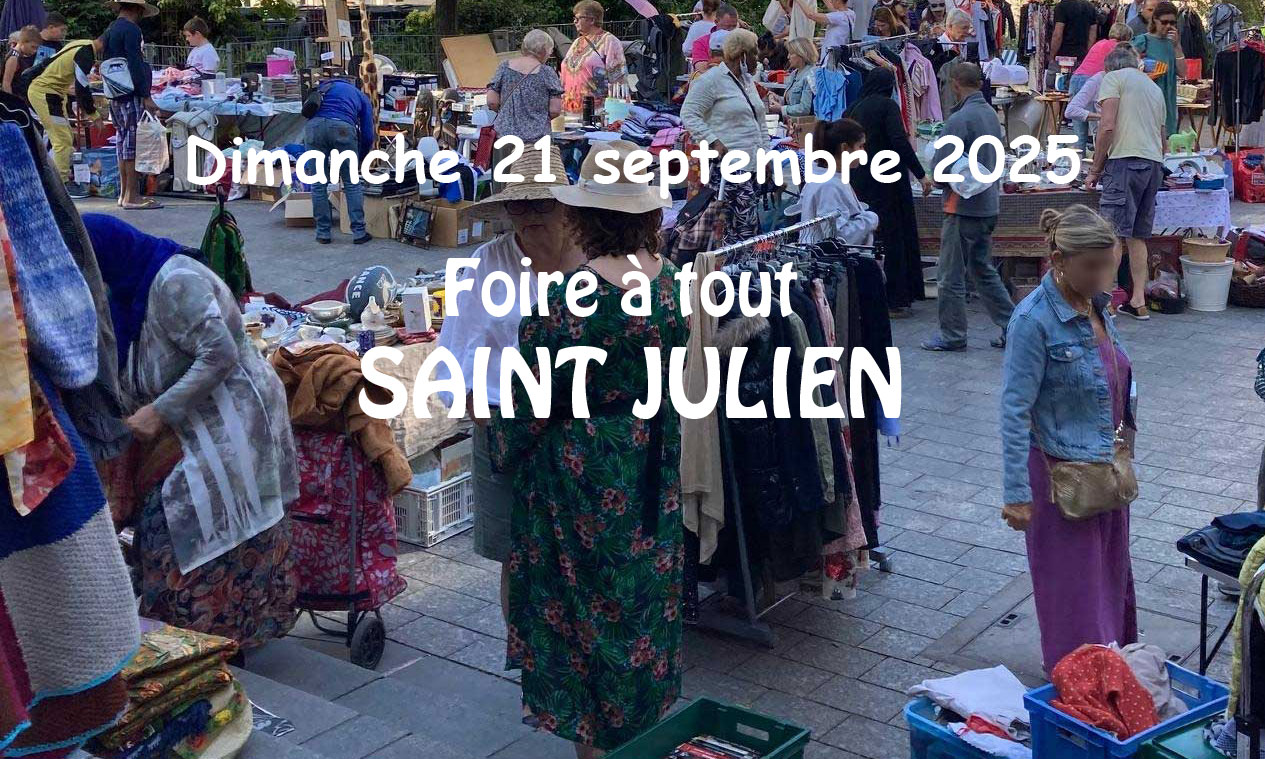 21 septembre : Grande foire à tout SAINT JULIEN