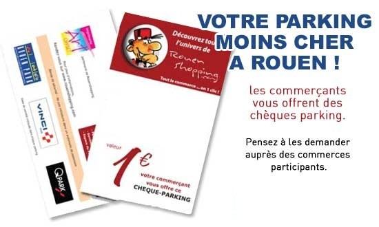 chèques parkings Rouenshopping